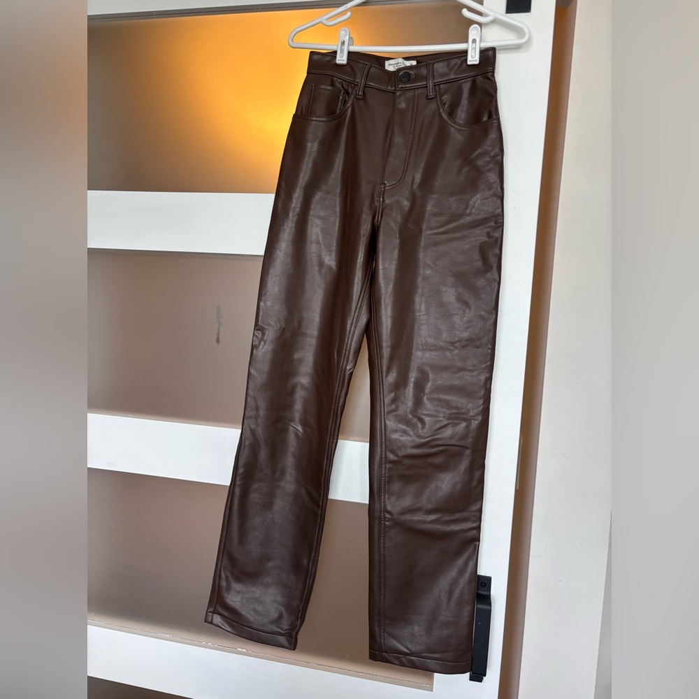 Abercrombie & Fitch Chocolate Leather Trousers